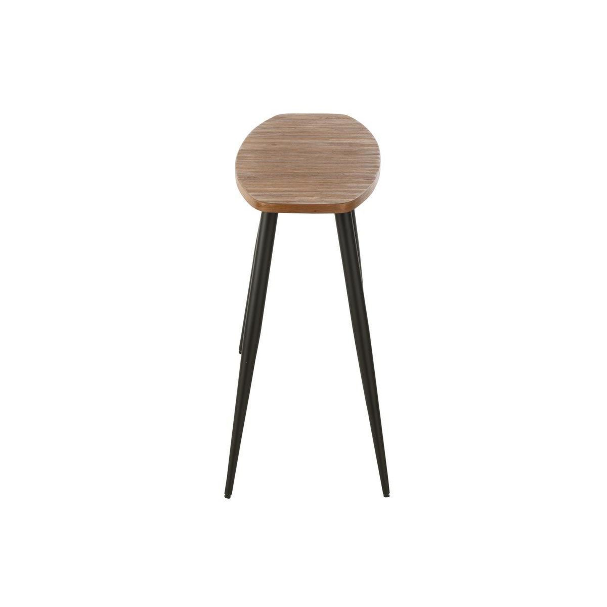 Voir la diapositive 3 : J-LINE Console ovale en bois  teck  120cm naturel