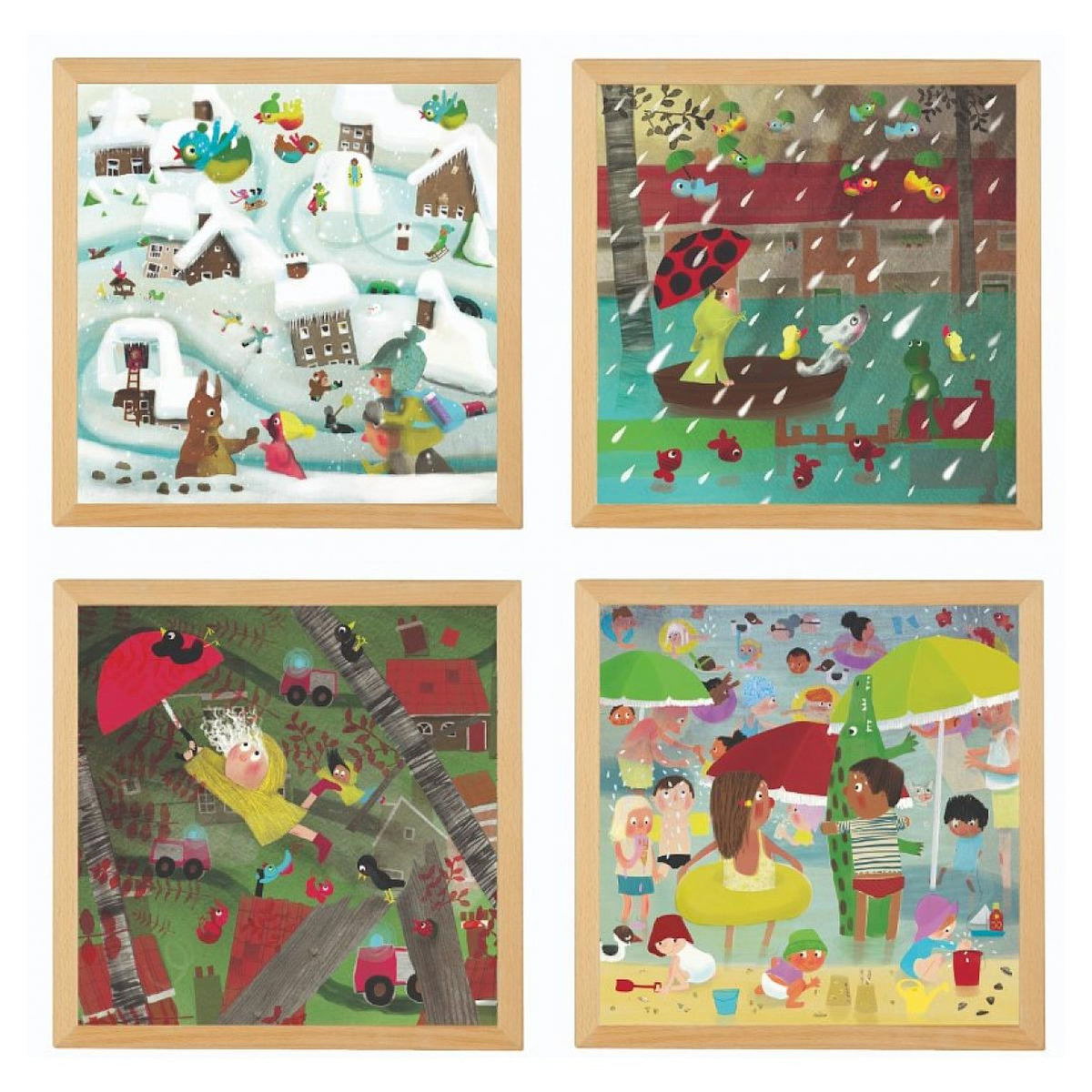 EDUCO Puzzles météo extrême - set de 4 - jeu Montessori