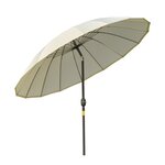 OUTSUNNY Parasol inclinable rond avec manivelle métal fibre de verre Ø 2,55 m polyester haute densité beige