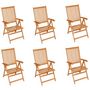 Voir la diapositive 2 : VIDAXL Chaises de jardin lot de 6 avec coussins creme Bois teck massif