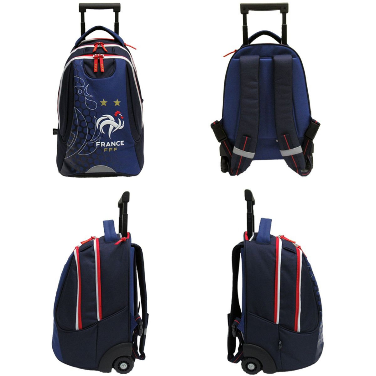 FFF Sac à dos à roulettes bleu