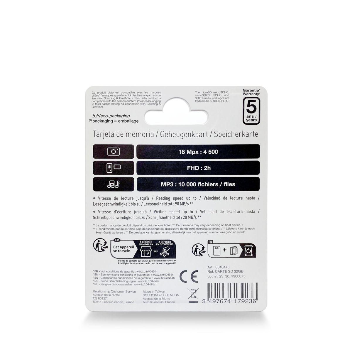 Listo Carte SD 32Go SDHC