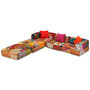 Voir la diapositive 3 : VIDAXL Pouf modulaire a 3 places Patchwork Tissu