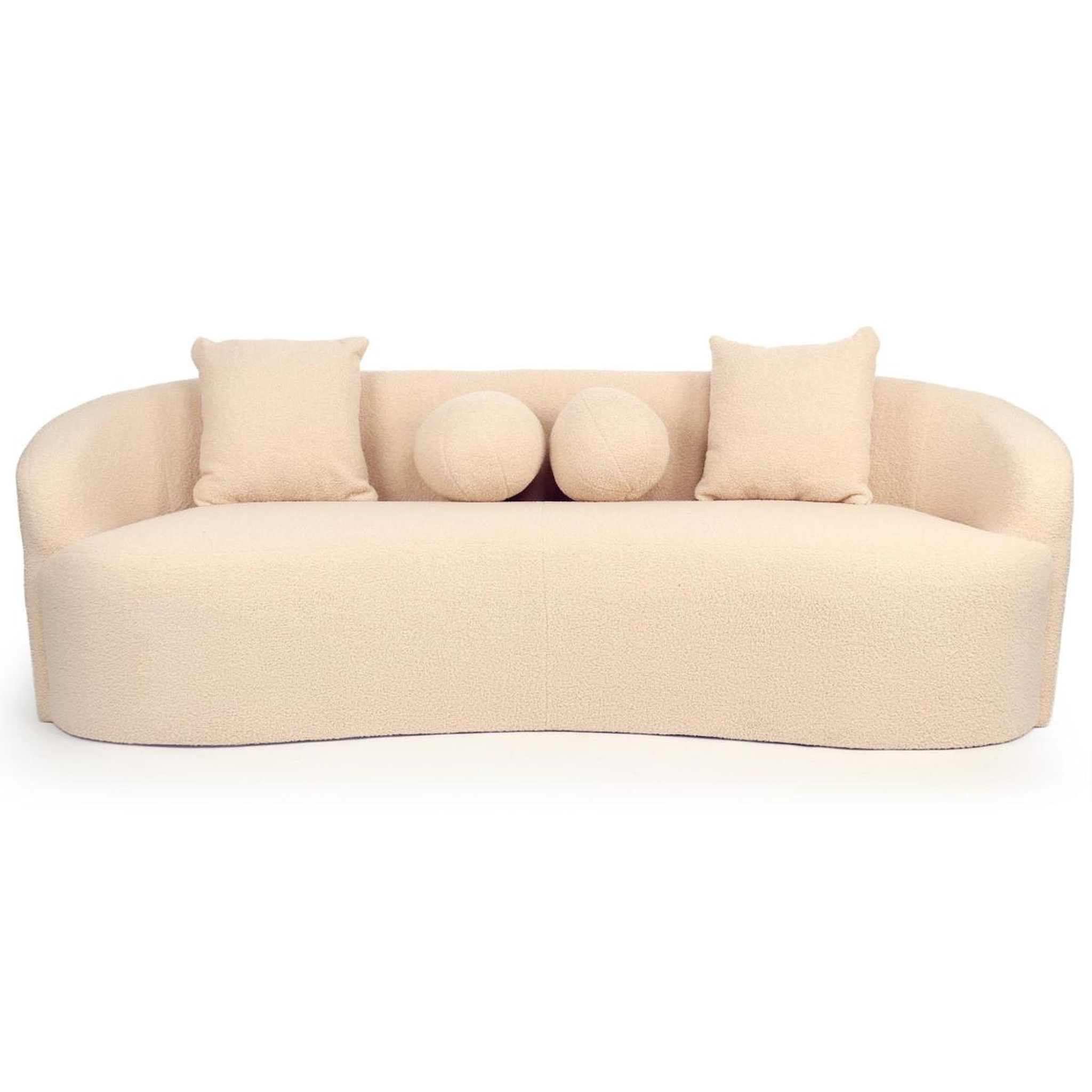 Voir la diapositive 4 : Paris Prix Canapé 4 places en tissu bouclette  brett  215cm beige