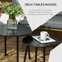 Voir la diapositive 6 : OUTSUNNY Salon de jardin en résine tressée modulable 4 pers. 5 pièces avec 1 canapé 2 fauteuils et 2 tables basses rondes acier sable