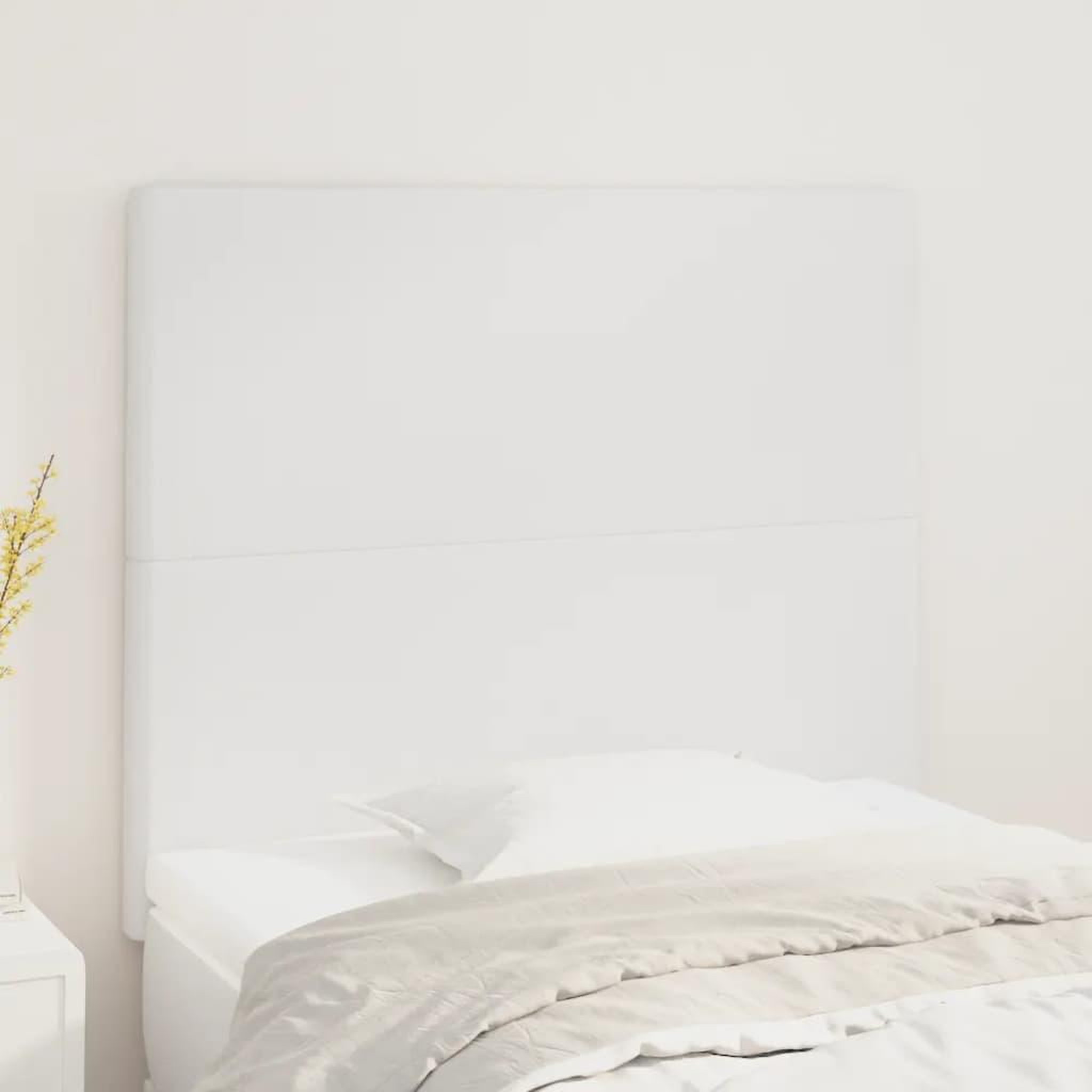 Voir la diapositive 1 : VIDAXL Tetes de lit 2 pcs Blanc 100x5x78/88 cm Similicuir