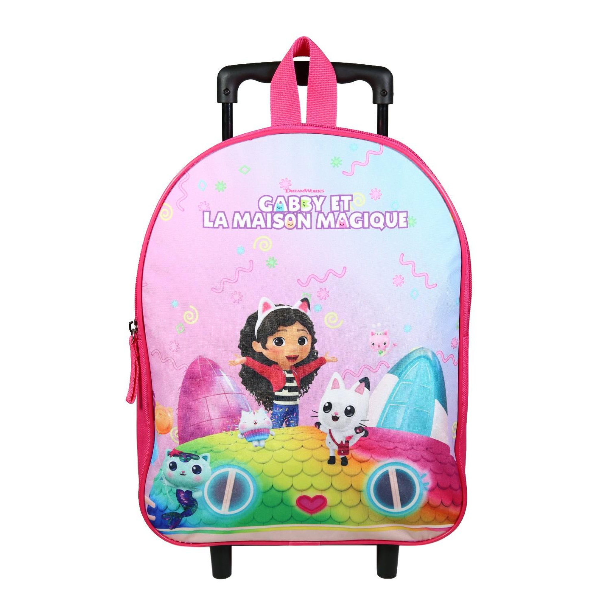 Voir la diapositive 1 : Bagtrotter BAGTROTTER Sac à dos à roulettes 32 cm maternelle  Gabby et la maison magique Violet