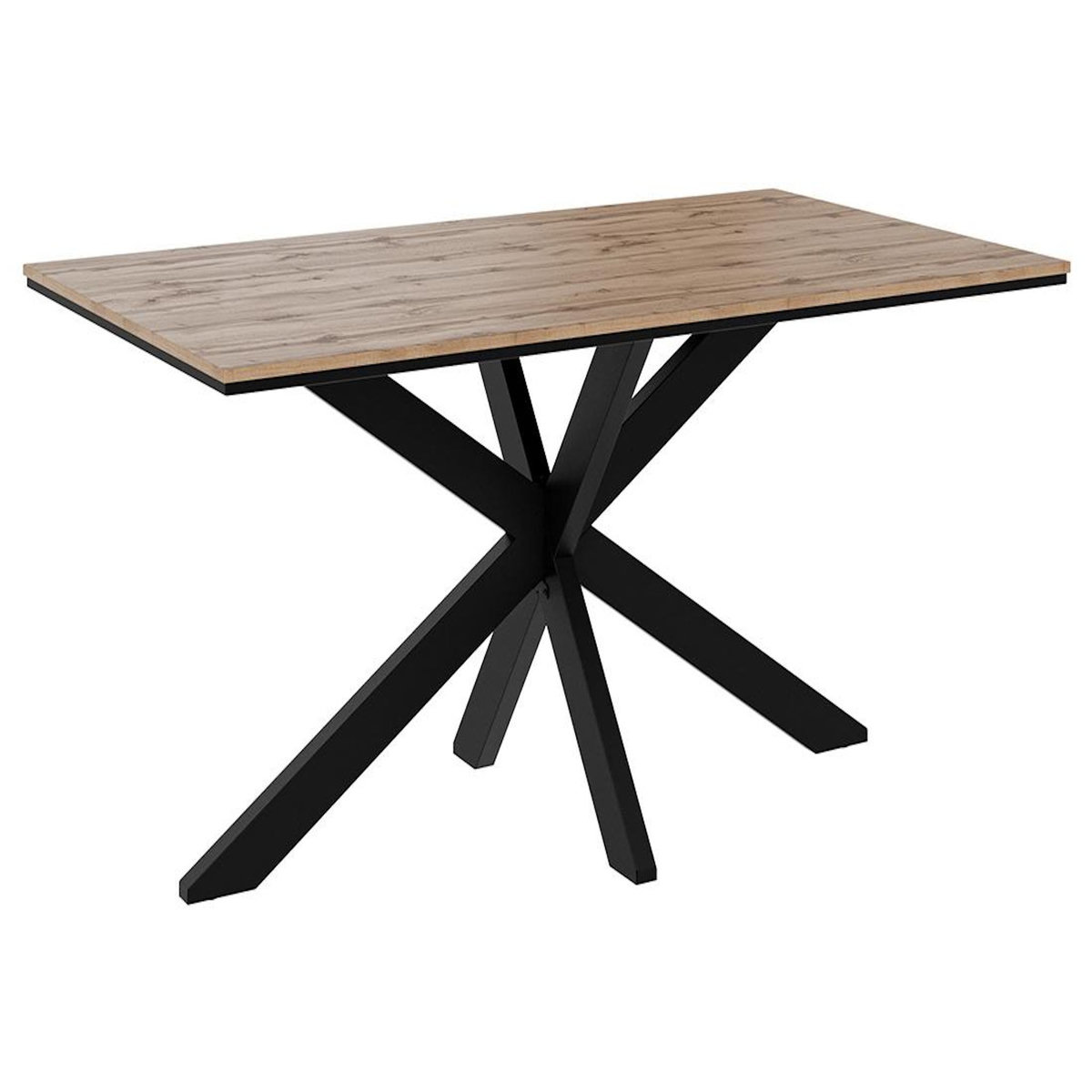 BEST MOBILIER Tom - table à manger - plateau effet bois - pieds en métal - 4 à 6 personnes
