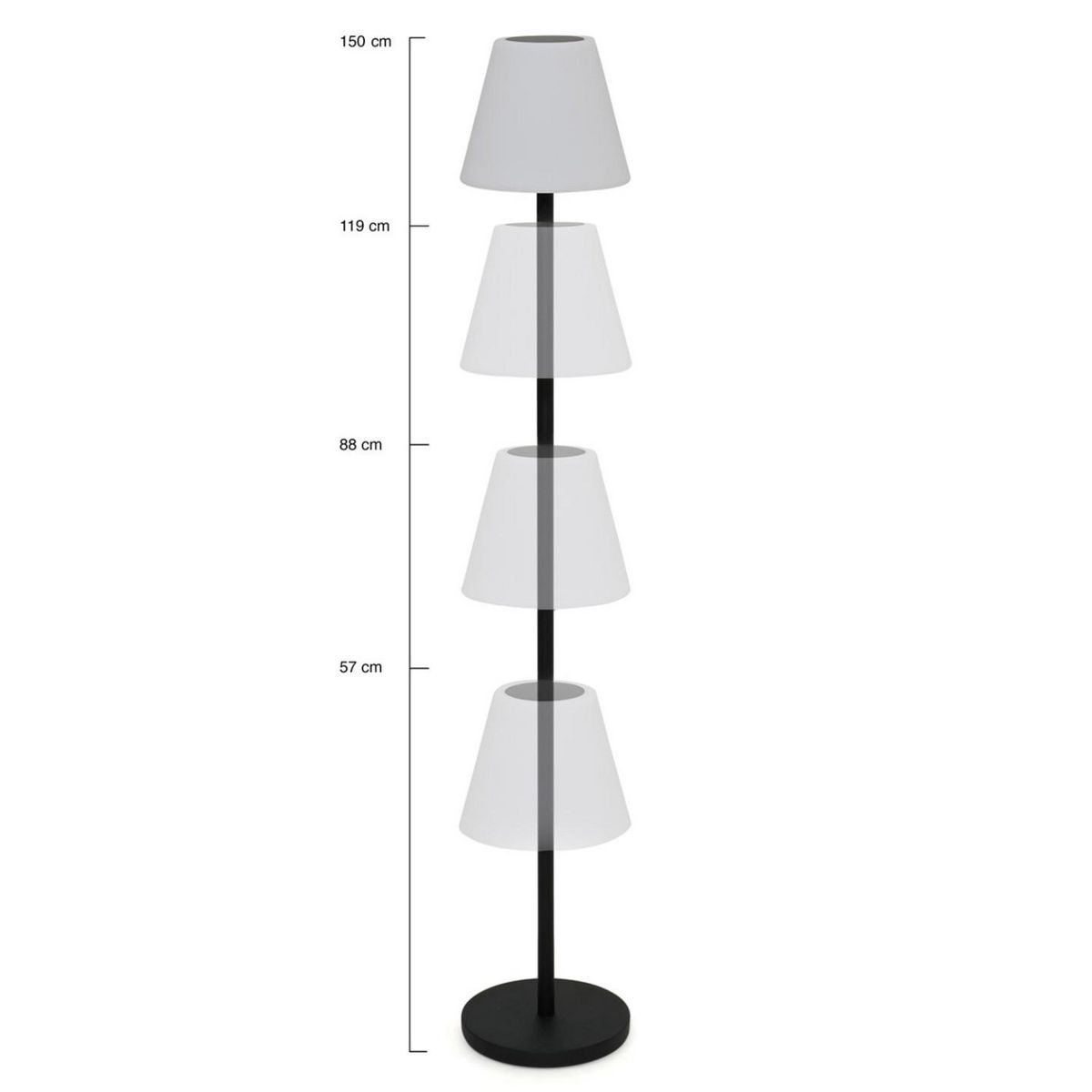 ID MARKET Lampadaire solaire extérieur avec LED multicolore