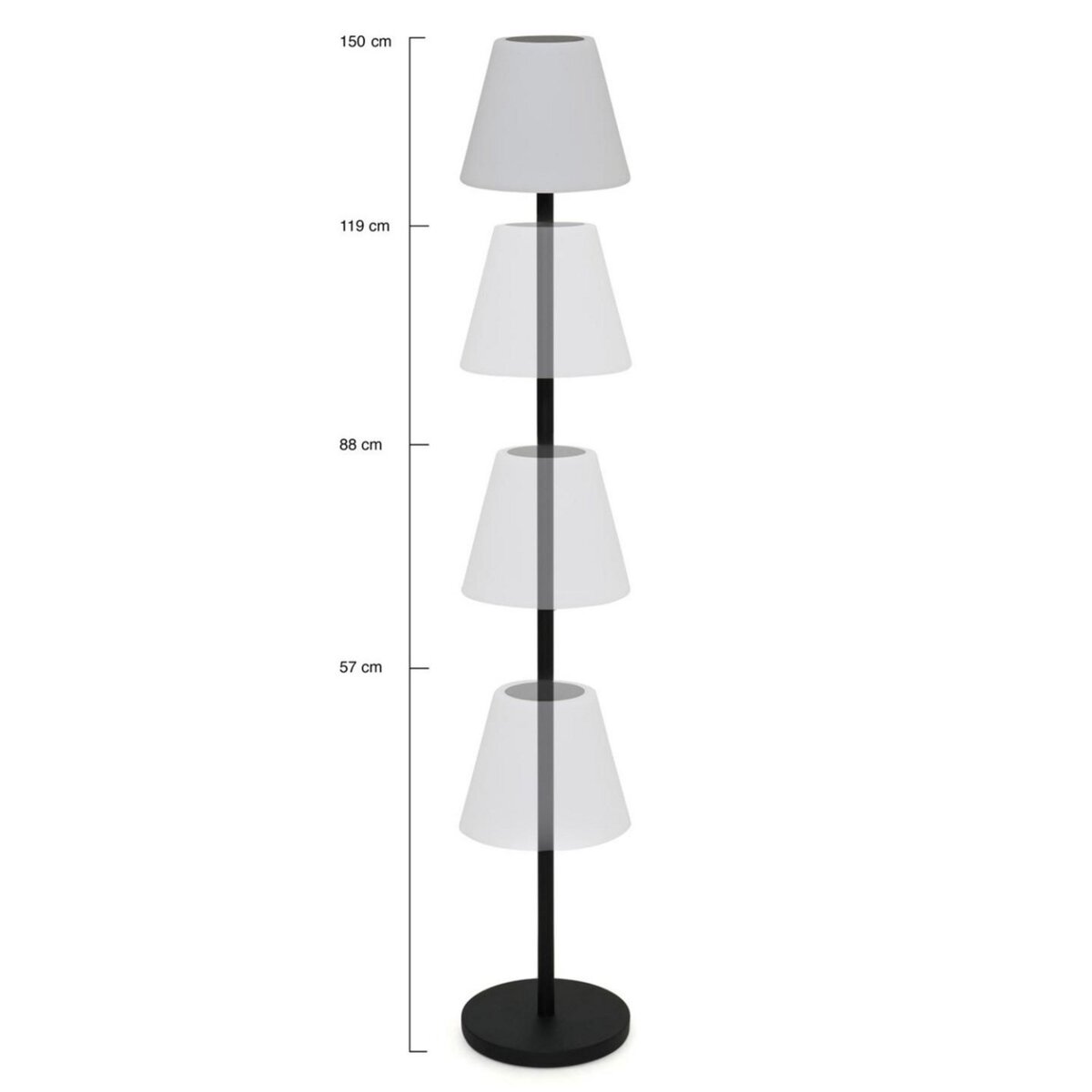 ID MARKET Lampadaire solaire extérieur avec LED multicolore
