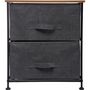 Voir la diapositive 2 : FIVE Table de chevet à 2 Tiroirs - H. 51 cm - Gris foncé