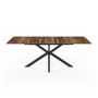 Voir la diapositive 3 : ID MARKET Table à manger extensible rectangle ALIX plateau HAWKINS 6-10 personnes bois foncé et noir 160-200 cm