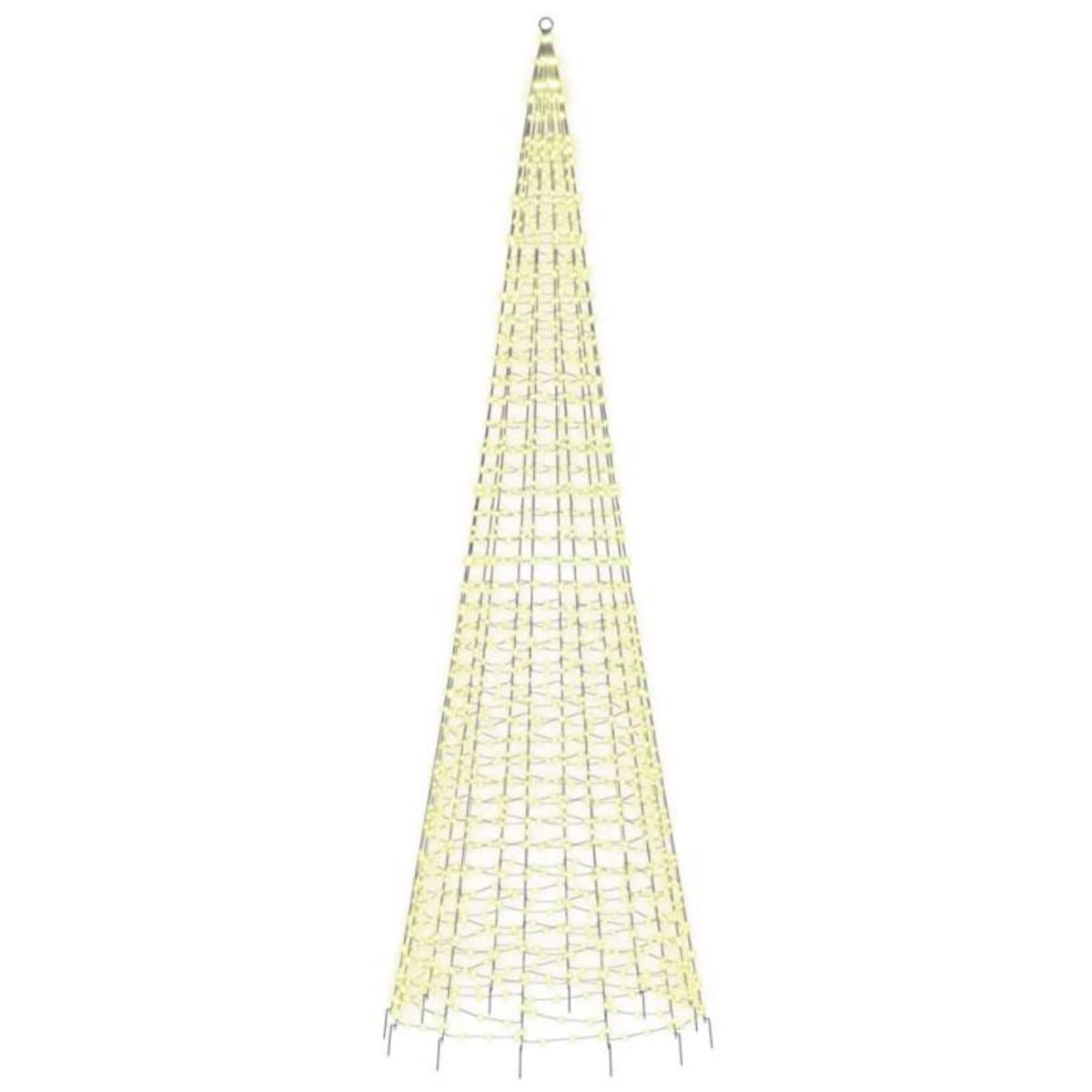 VIDAXL Arbre de Noël lumineux sur mât de drapeau 1534 LED blanc 500 cm