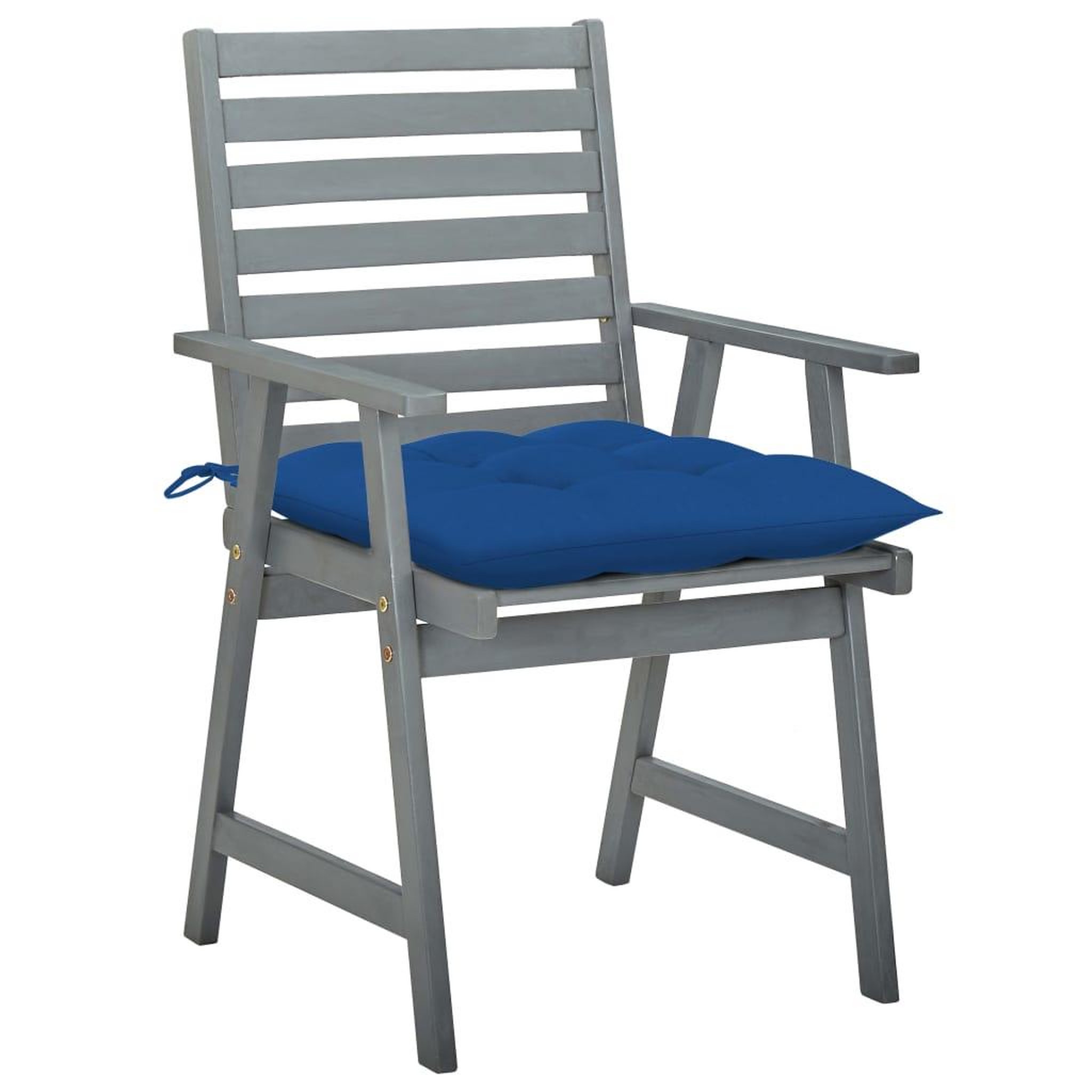 Voir la diapositive 2 : VIDAXL Chaises a manger d'exterieur lot de 2 et coussins Acacia massif