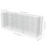 Voir la diapositive 6 : VIDAXL Lit sureleve a gabion Acier galvanise 270x50x100 cm