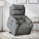 VIDAXL Fauteuil inclinable de massage electrique Gris fonce Tissu