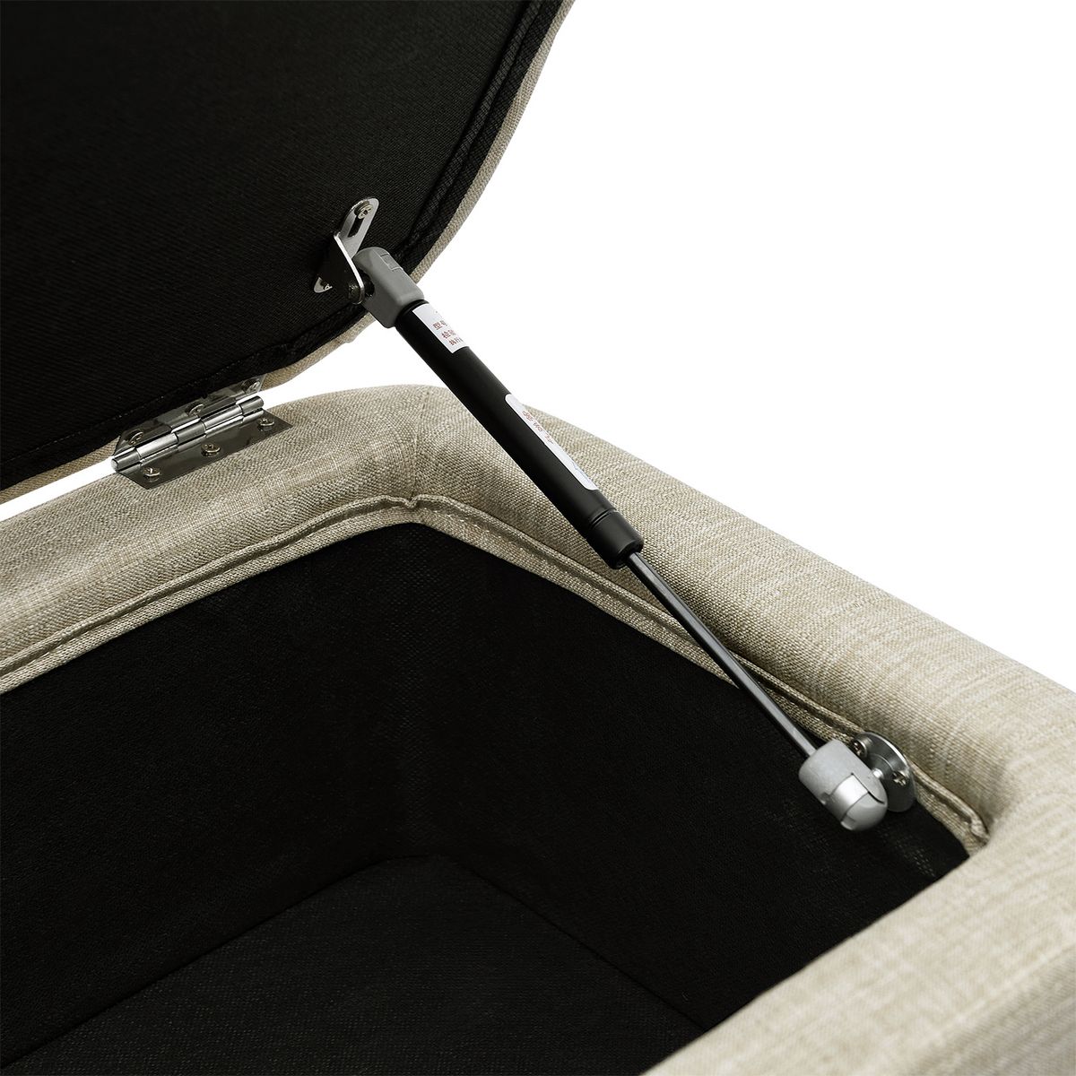 Bout de lit avec coffre en tissu  et pieds bois LAHTI