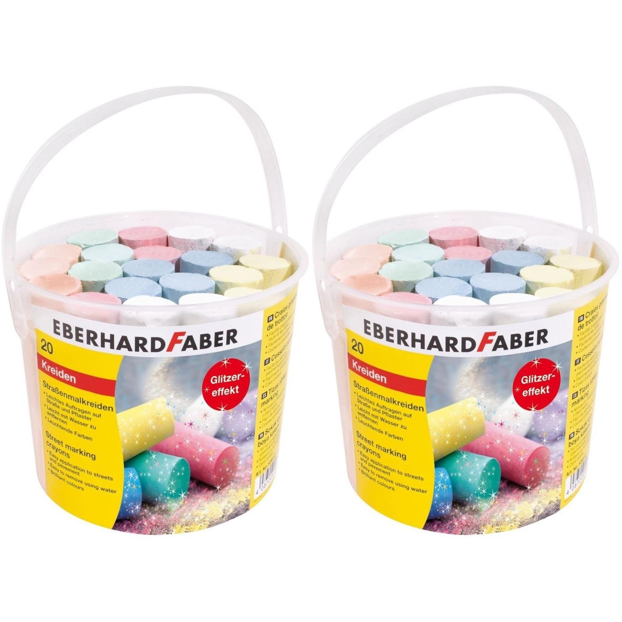 Faber-Castell Lot de 2 articles Eberhard Faber - Craies de rue avec seaux