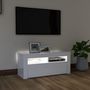 Voir la diapositive 3 : VIDAXL Meuble TV avec lumieres LED blanc brillant 90x35x40 cm