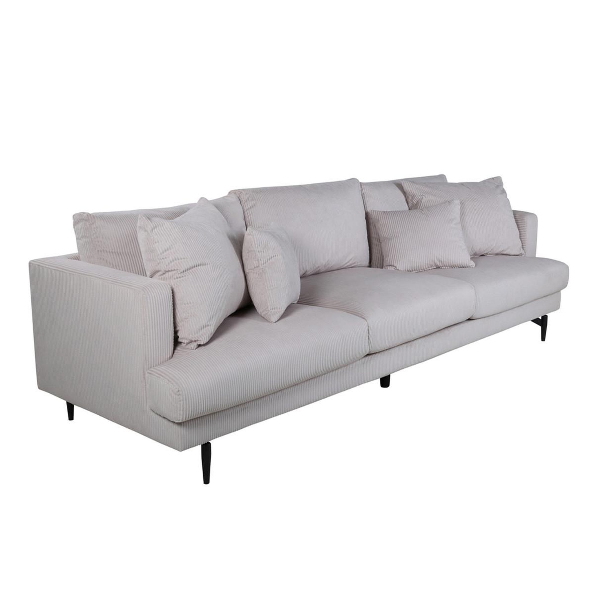 Paris Prix Canapé 3 places en velours côtelé  sofia  260cm beige