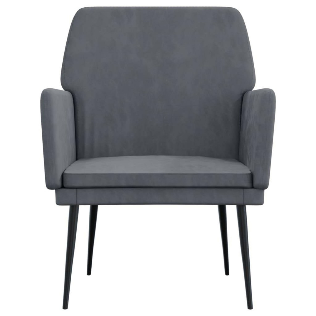 VIDAXL Fauteuil Gris fonce 62x79x79 cm Velours