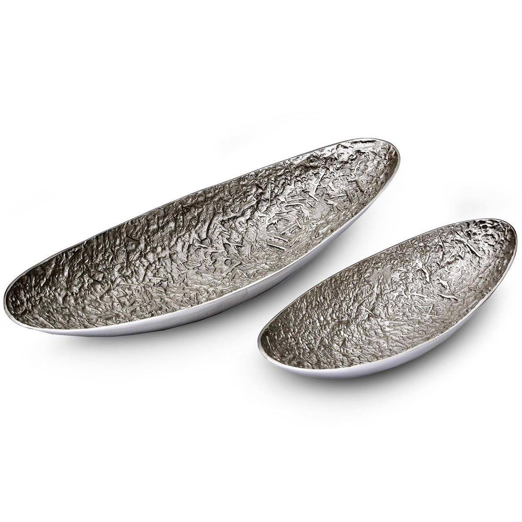 Paris Prix Lot de 2 Plateaux de Présentation  Barque  76cm Argent