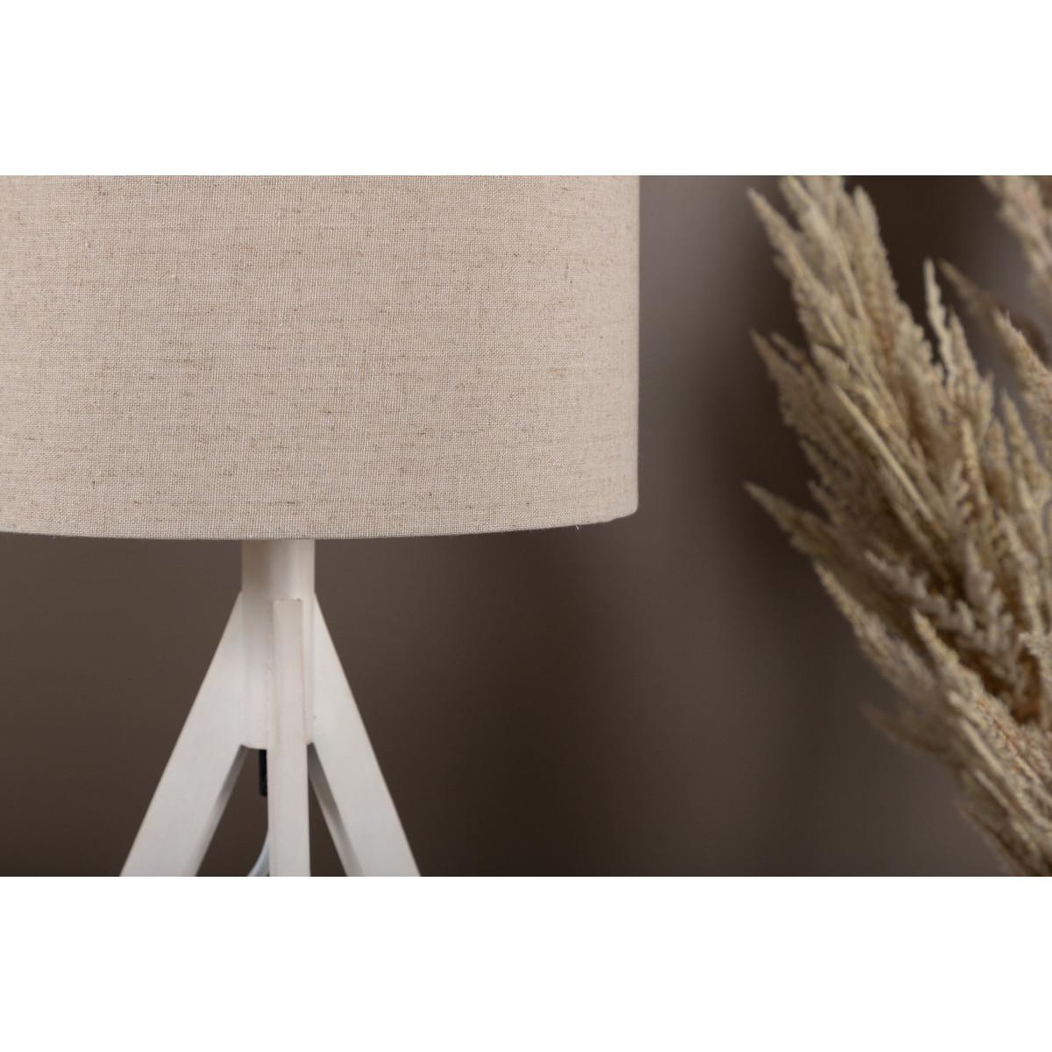 Voir la diapositive 6 : Paris Prix Lampe à poser en bois  kona  51cm blanc