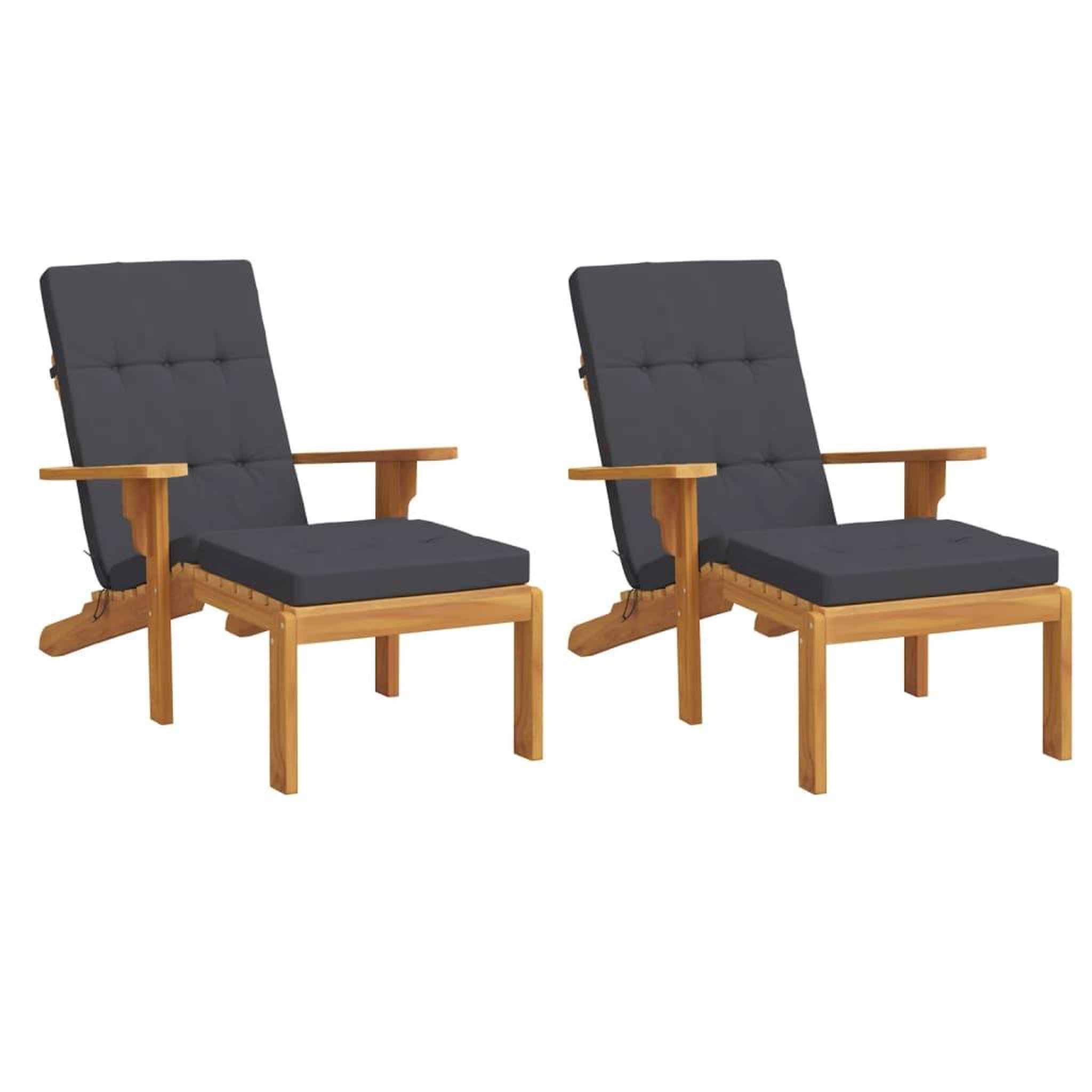 Voir la diapositive 3 : VIDAXL Coussins de chaise longue lot de 2 anthracite tissu oxford