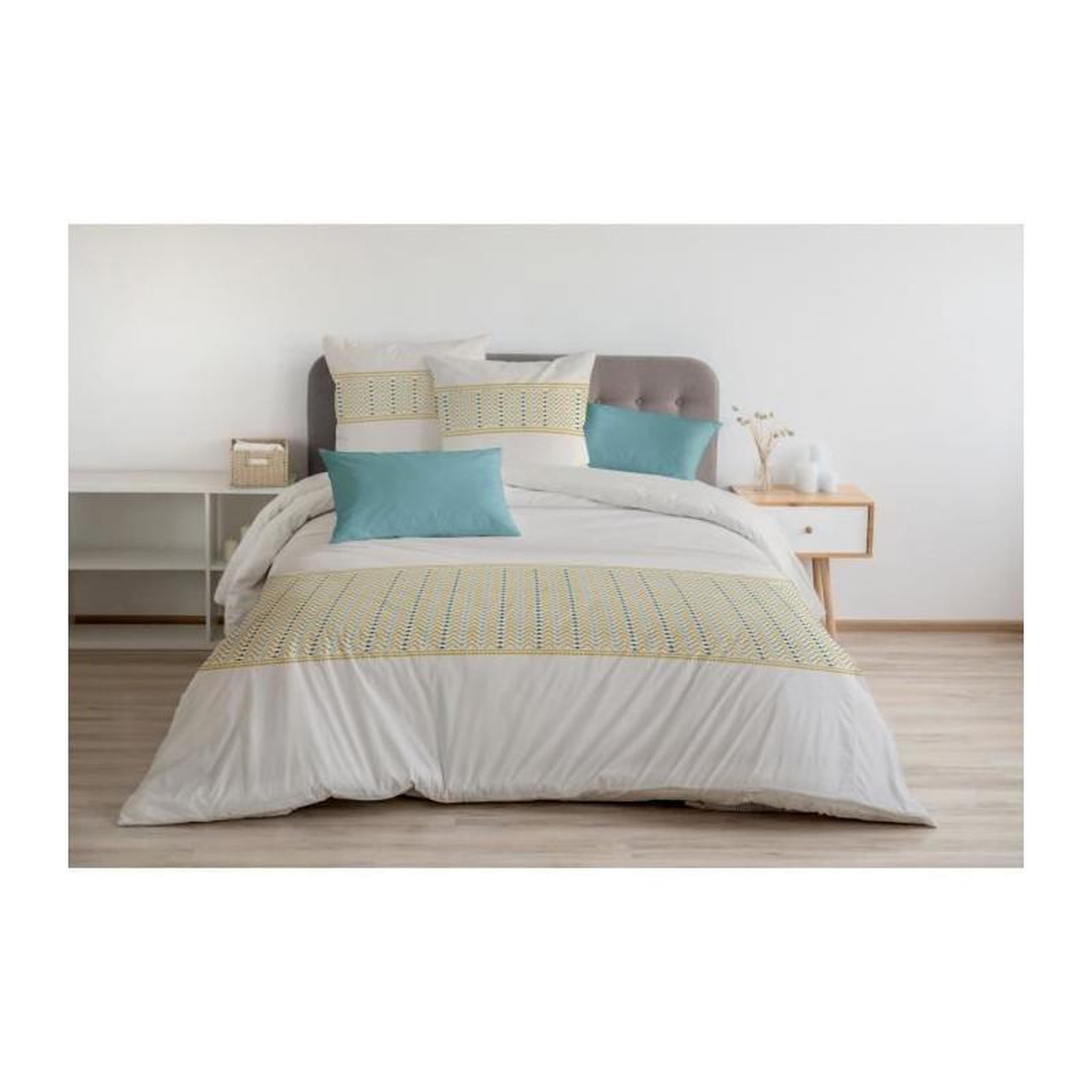 HOME LINGE PASSION Parure de couette HOME LINGE PASSION Nat - 3 Pcs - 220 x 240 - 100% Coton 57 Fils - Miel