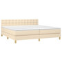 Voir la diapositive 3 : VIDAXL Sommier a lattes de lit et matelas et LED Creme 200x200cm Tissu