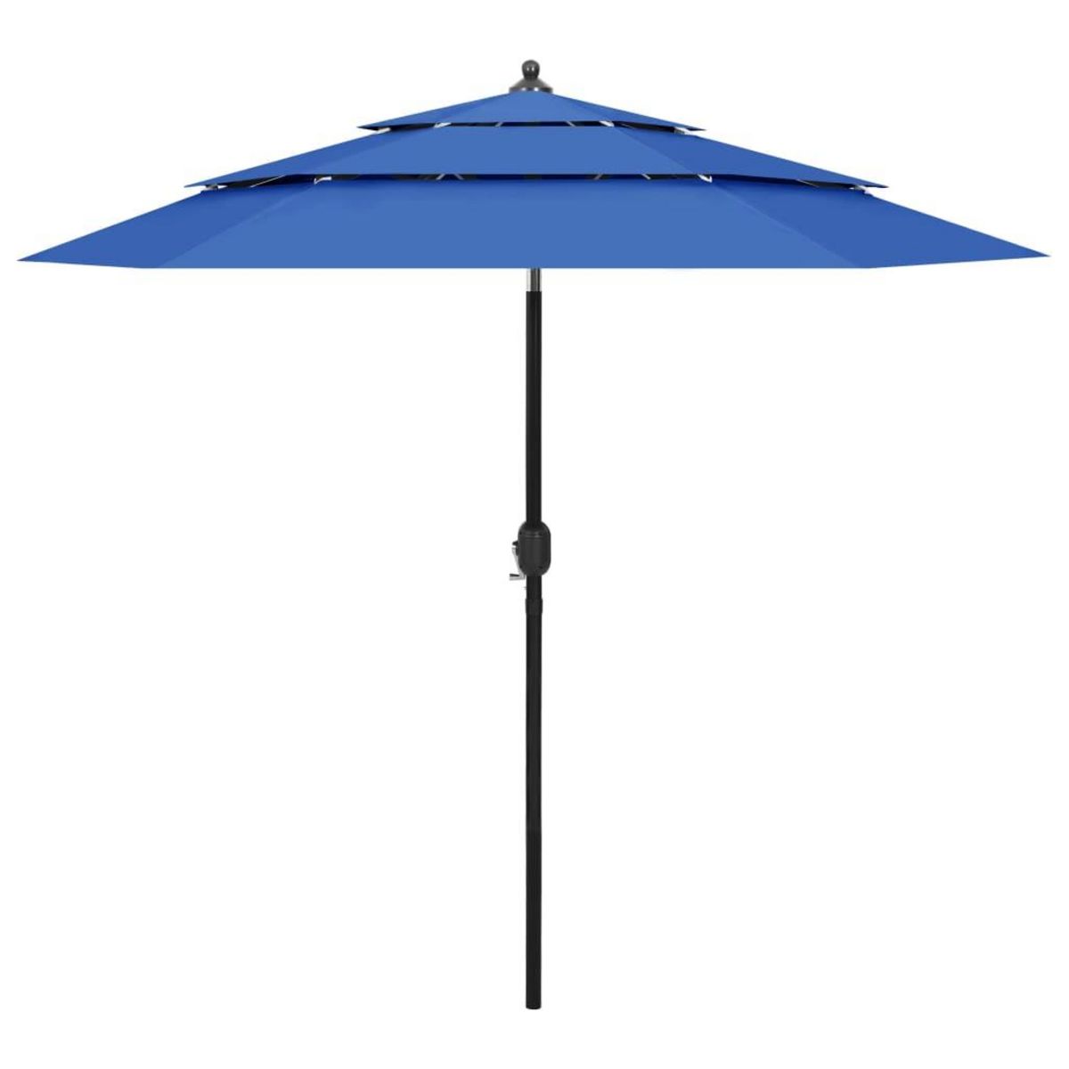 VIDAXL Parasol de jardin a 3 niveaux avec mat en aluminium bleu azure