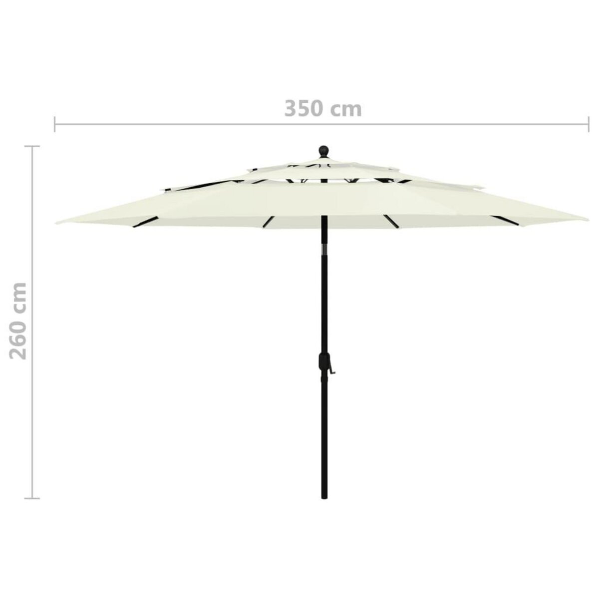 VIDAXL Parasol de jardin a 3 niveaux avec mat en aluminium sable 3,5 m