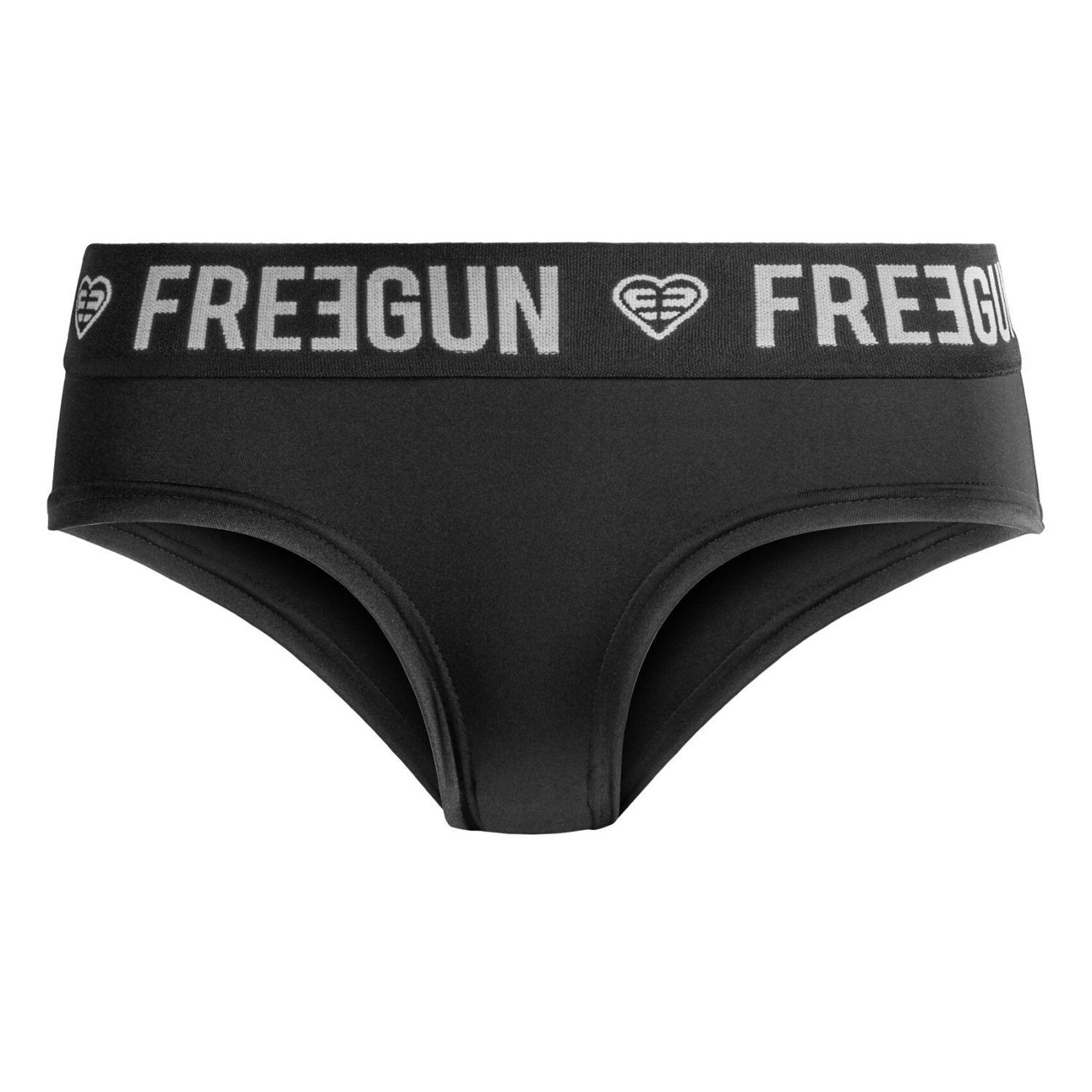Voir la diapositive 3 : FREEGUN Lot de 4 culottes femme Street Art Uni