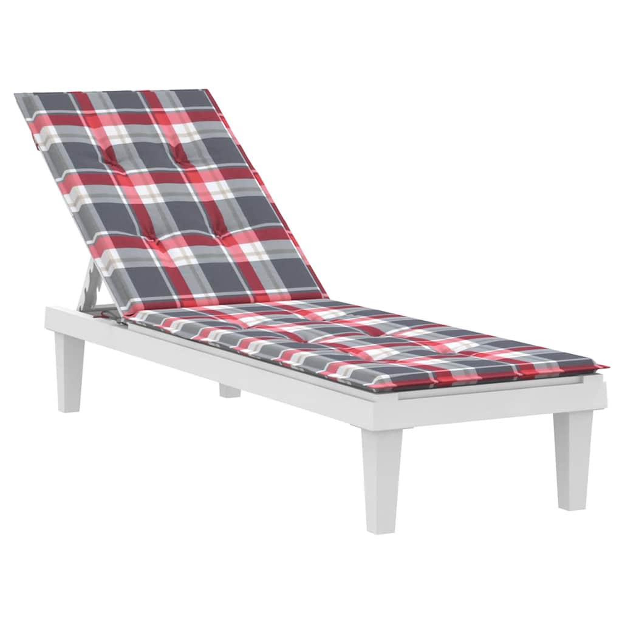 Voir la diapositive 3 : VIDAXL Coussin de chaise de terrasse carreaux rouge (75+105)x50x4 cm