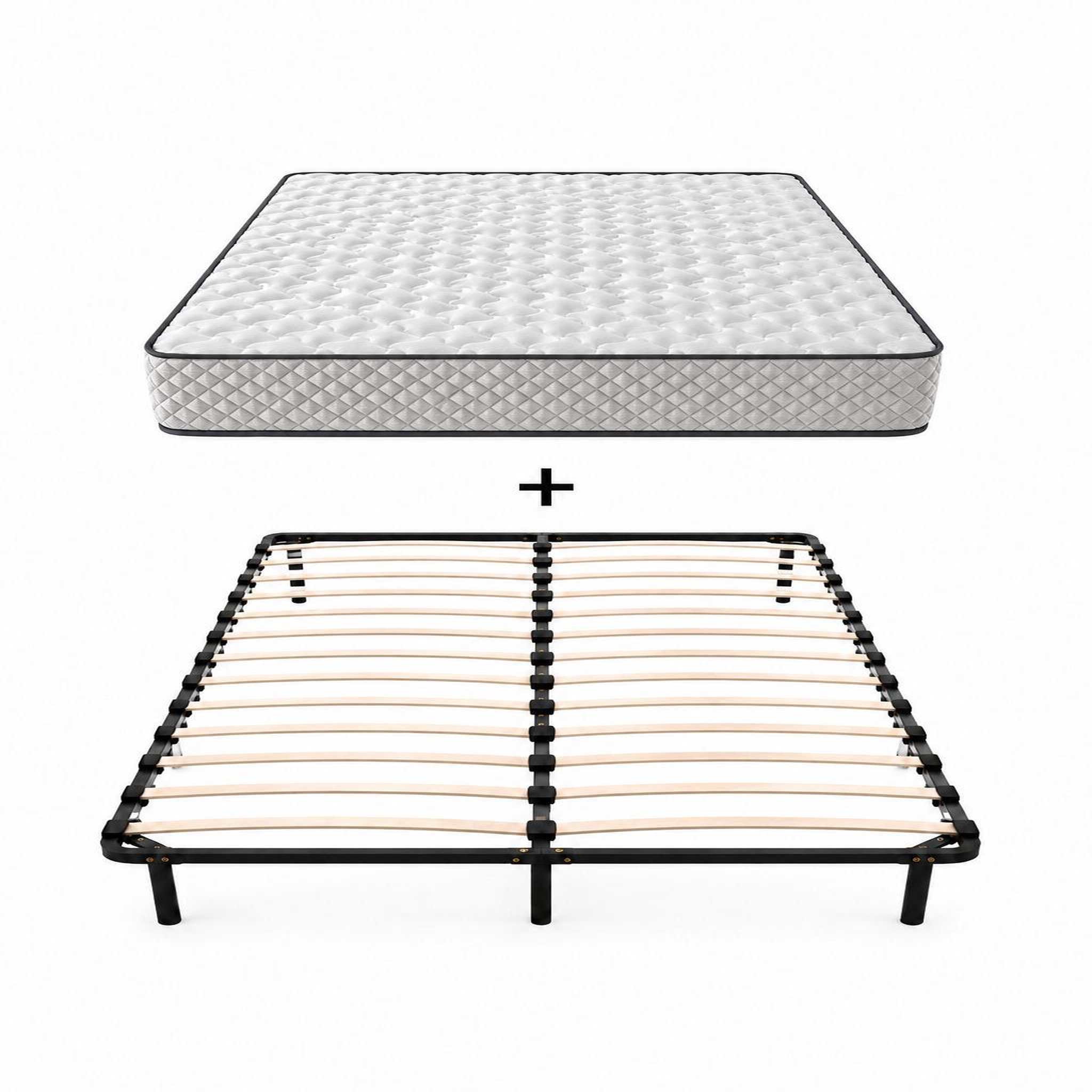 Voir la diapositive 2 : DAGOSTINO HOME Ensemble matelas mousse - h20cm + sommier kit-  confortable et ferme
