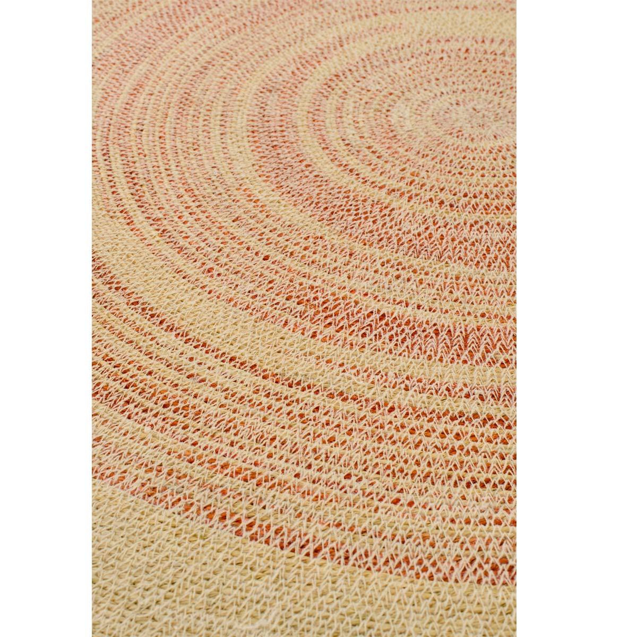 Voir la diapositive 3 : J-LINE Déco murale plateau en jonc  galene  100cm naturel & orange