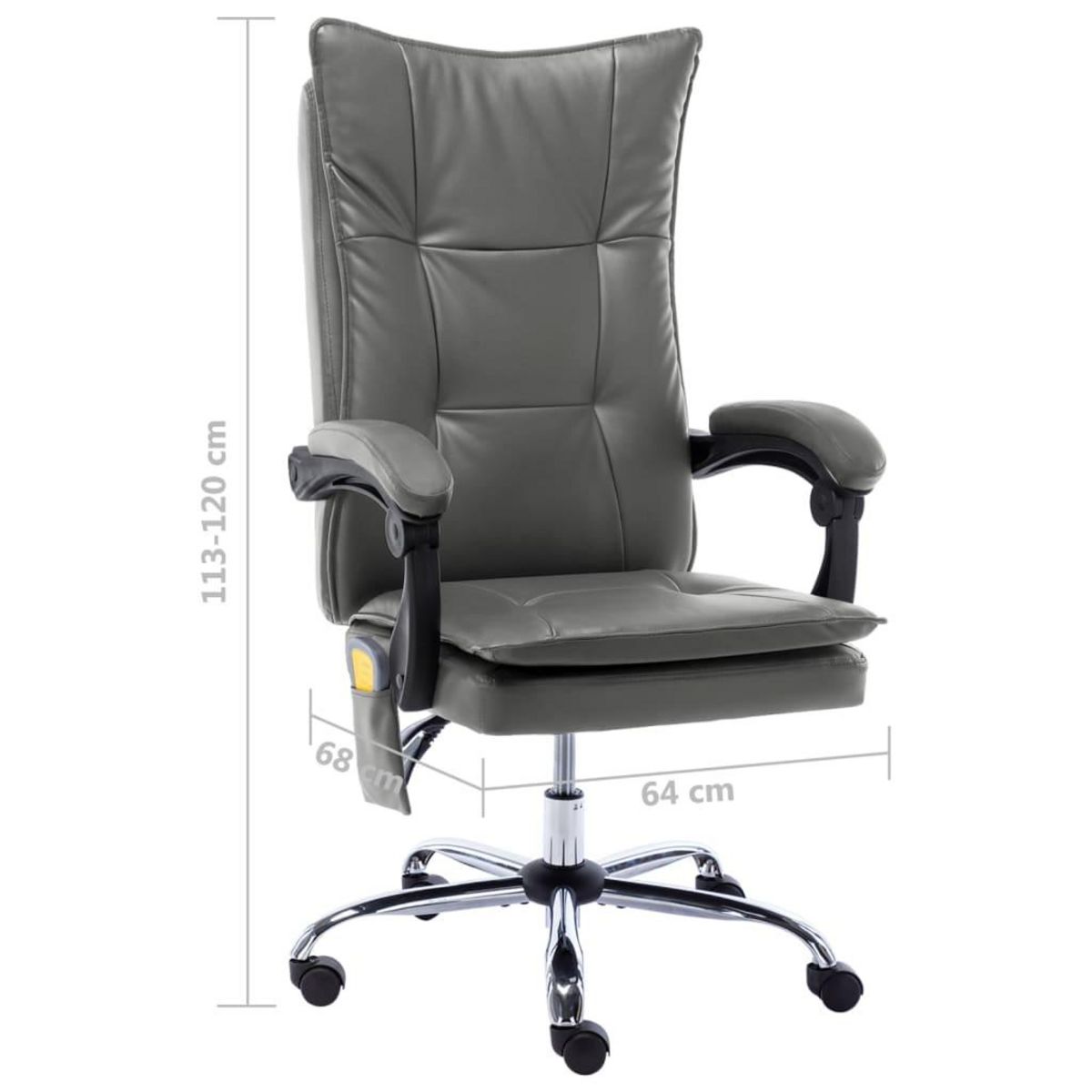 VIDAXL Chaise de bureau de massage Anthracite Similicuir