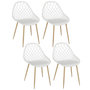 Voir la diapositive 1 : TOILINUX Lot de 4 chaises d'extérieur Malaga en polypropylène