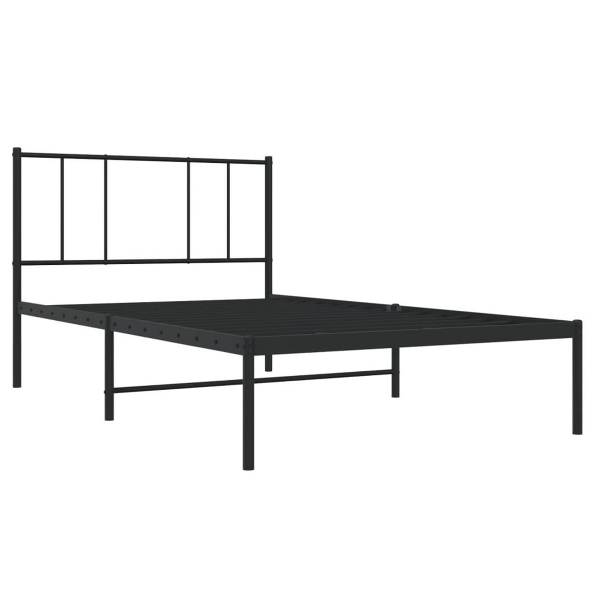 VIDAXL Cadre de lit metal sans matelas avec tete de lit noir 90x190 cm
