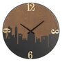 Voir la diapositive 1 : Paris Prix Horloge Murale Design  City  60cm Marron & Noir
