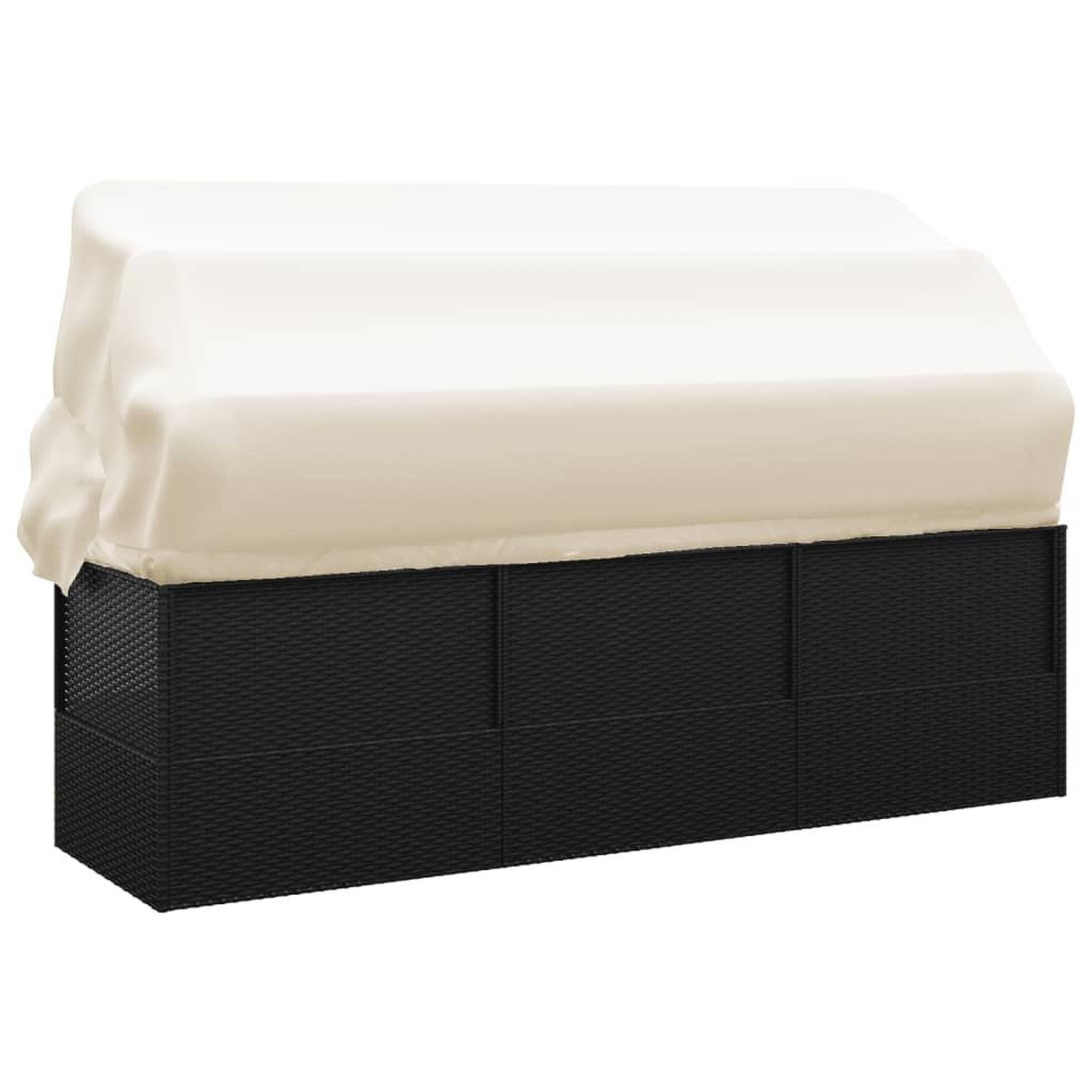 Voir la diapositive 5 : VIDAXL Lit de salon d'exterieur toit et coussins Noir Resine tressee