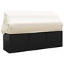 Voir la diapositive 5 : VIDAXL Lit de salon d'exterieur toit et coussins Noir Resine tressee