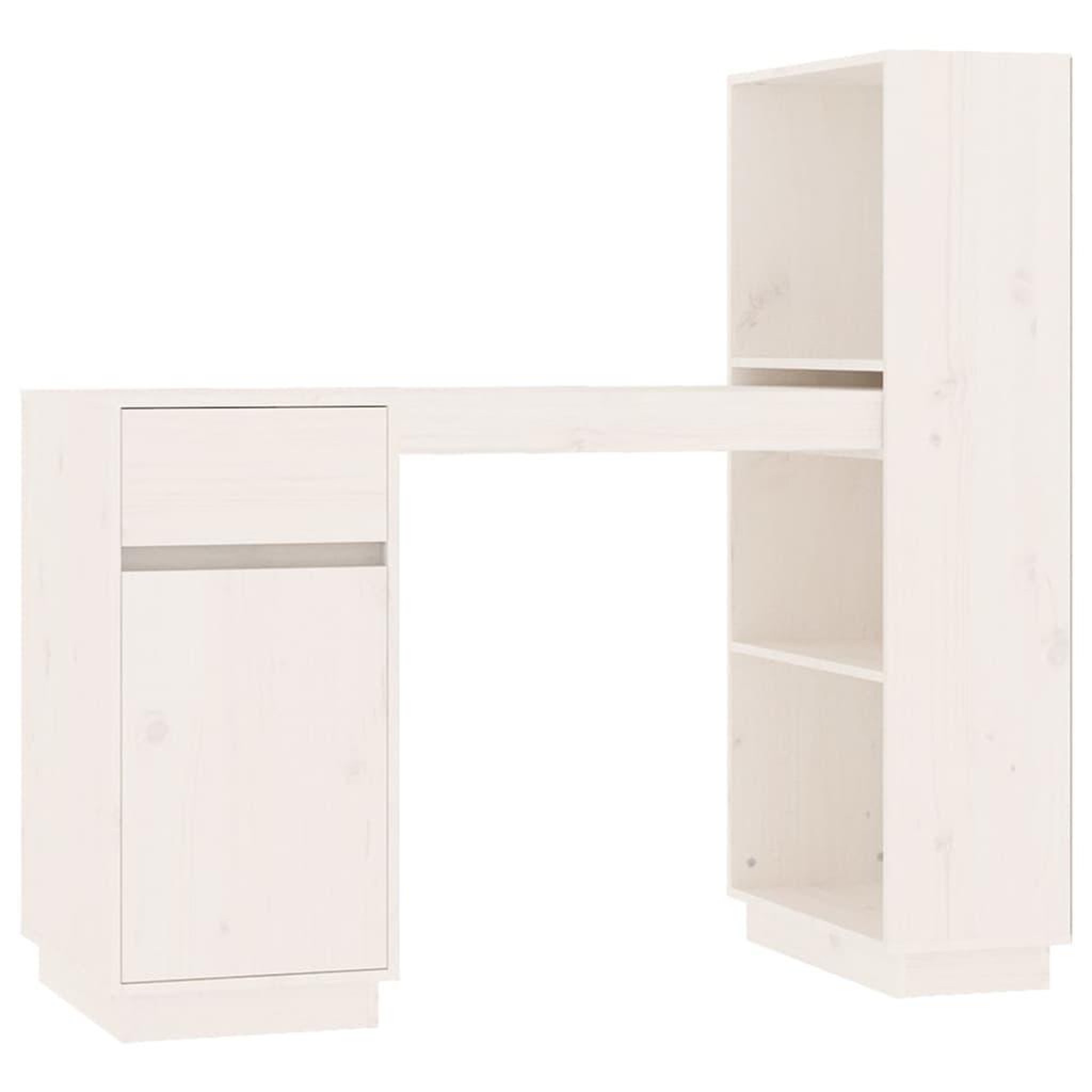 Voir la diapositive 2 : VIDAXL Bureau Blanc 110x53x117 cm Bois massif de pin