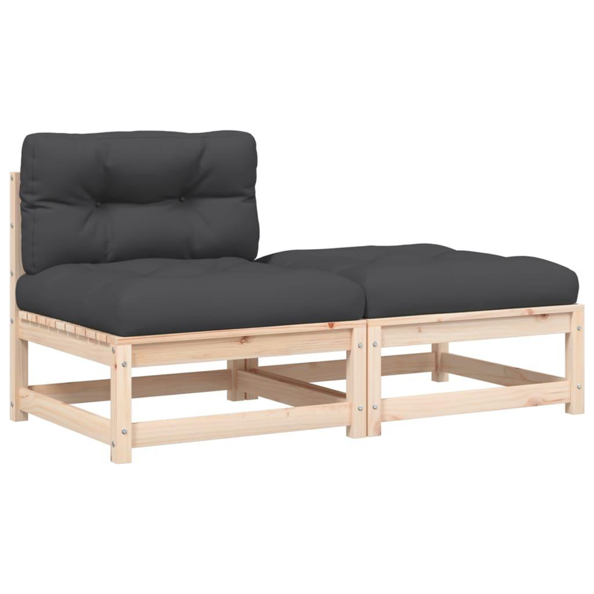 Voir la diapositive 2 : VIDAXL Canape de jardin sans accoudoirs avec coussins et repose-pieds