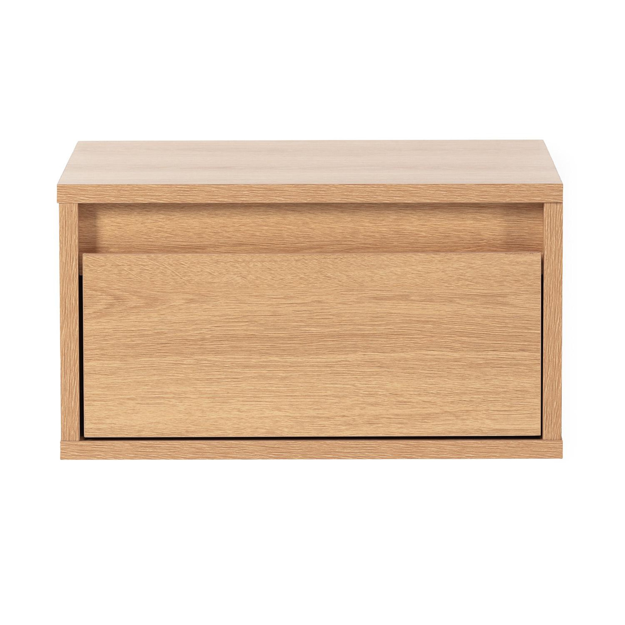 Voir la diapositive 4 : VS VENTA-STOCK Table de chevet flottante Tori 1 tiroir effet Chêne