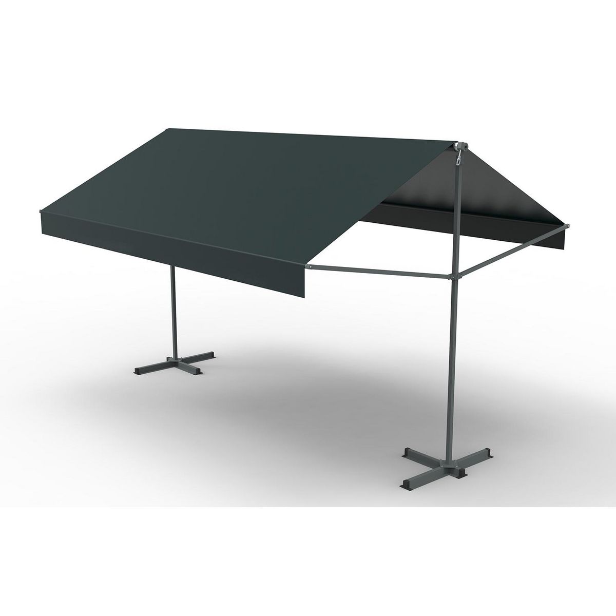 CONCEPT USINE Store banne double pente 4 x 3 m gris ISEO