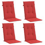 Voir la diapositive 3 : VIDAXL Coussins de chaise de jardin dossier haut lot de 4 rouge tissu