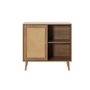 Voir la diapositive 4 : BEST MOBILIER Goto - buffet haut - effet bois et cannage - 2 niches et 1 porte - 80 cm