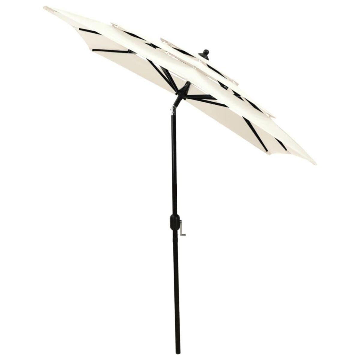 VIDAXL Parasol de jardin a 3 niveaux avec mat en aluminium sable 2x2 m