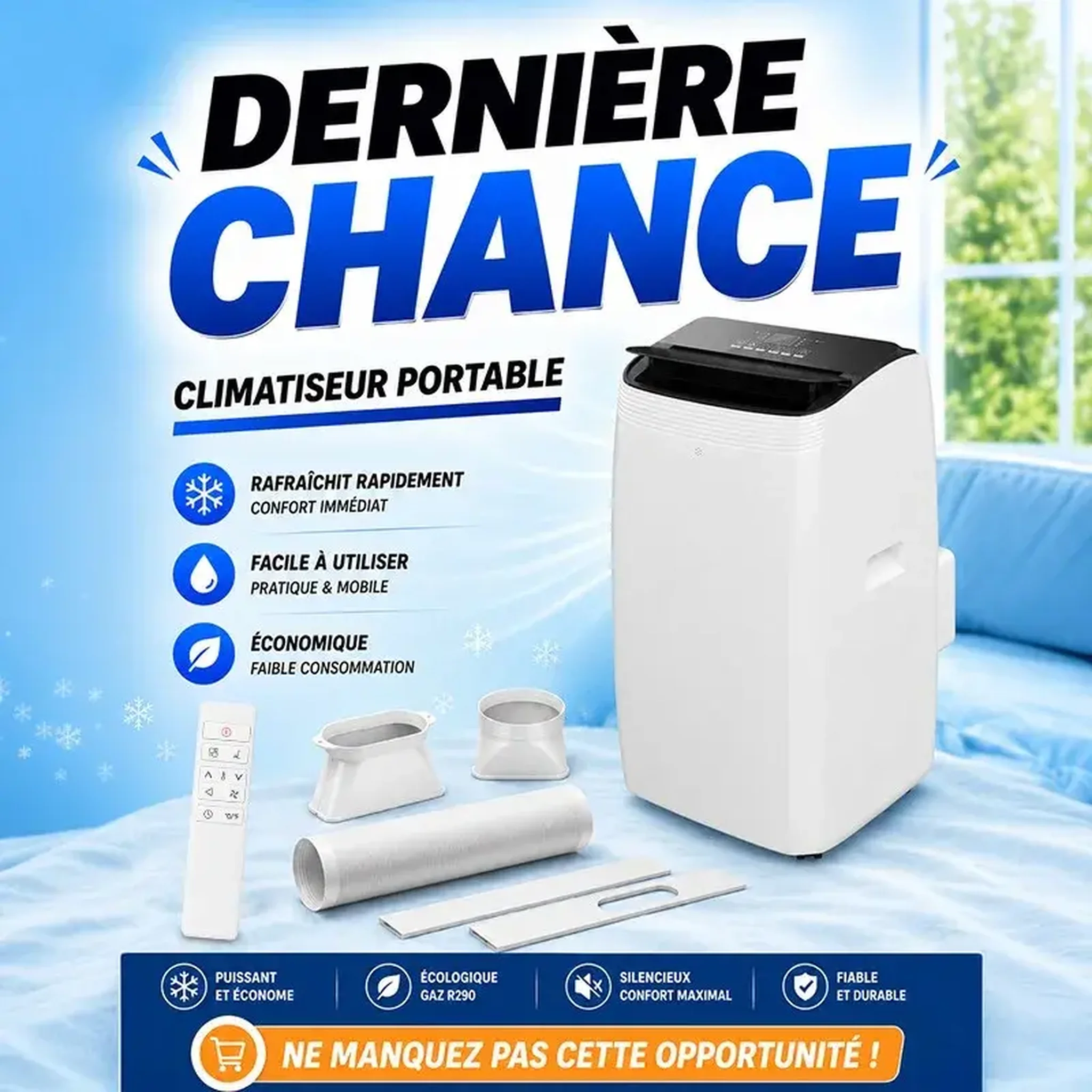 Voir la diapositive 2 : Climatiseur Mobile Réversible 12 000 Btu - 3500w
